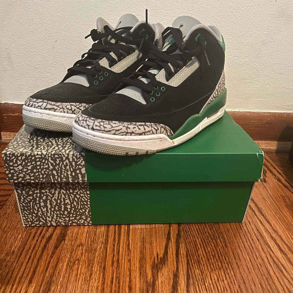 Jordan 3 pine green, sz 10